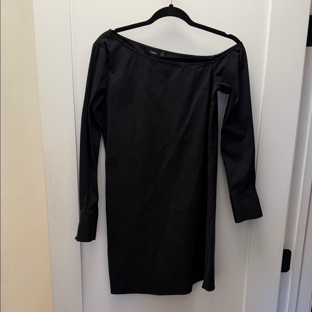 Theory Black Off-Shoulder Dress